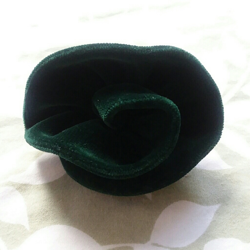 Debra Moises green velvet rose pin